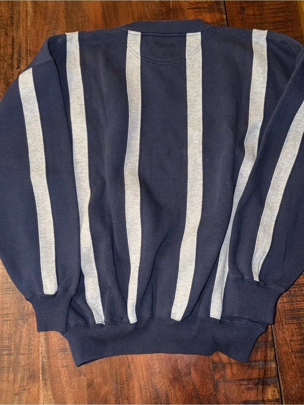 Cleveland Indians Navy Striped Crewneck Sweatshirt Vintage Crable